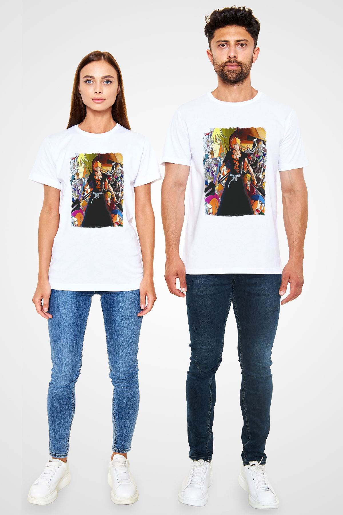 Bleach Unisex Baskılı Beyaz Tişört - Tshirt
