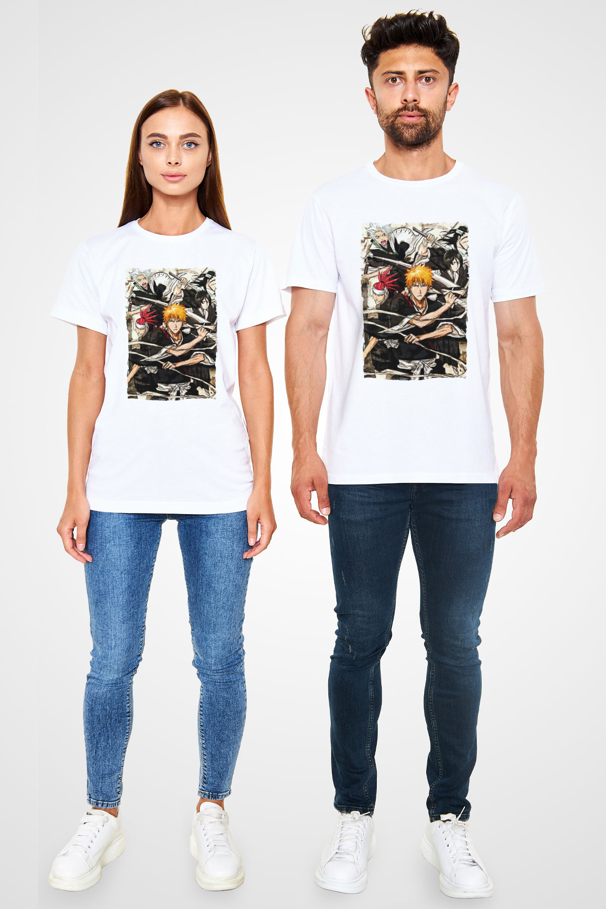 Bleach Unisex Baskılı Beyaz Tişört - Tshirt