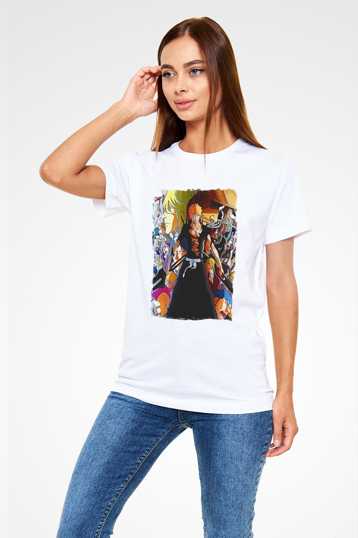 Bleach Unisex Baskılı Beyaz Tişört - Tshirt