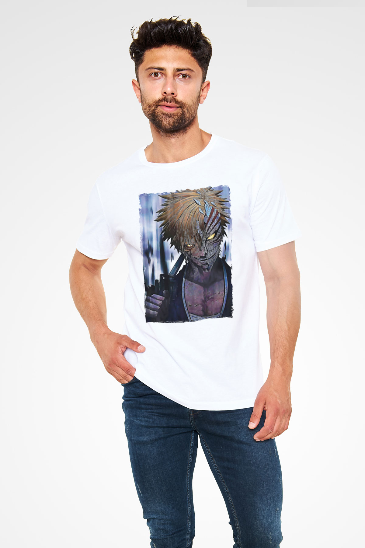 Bleach Unisex Baskılı Beyaz Tişört - Tshirt