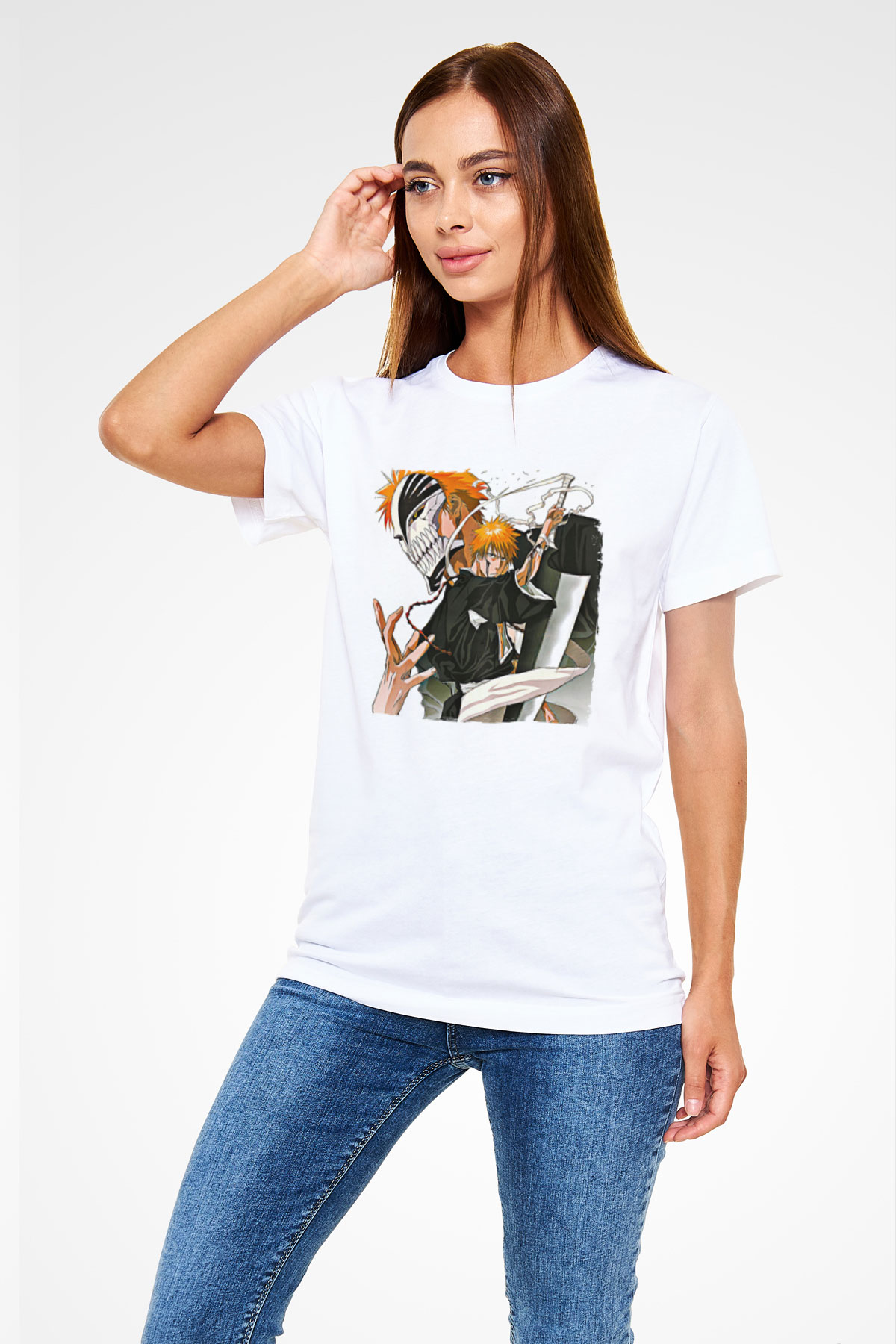 Bleach Unisex Baskılı Beyaz Tişört - Tshirt