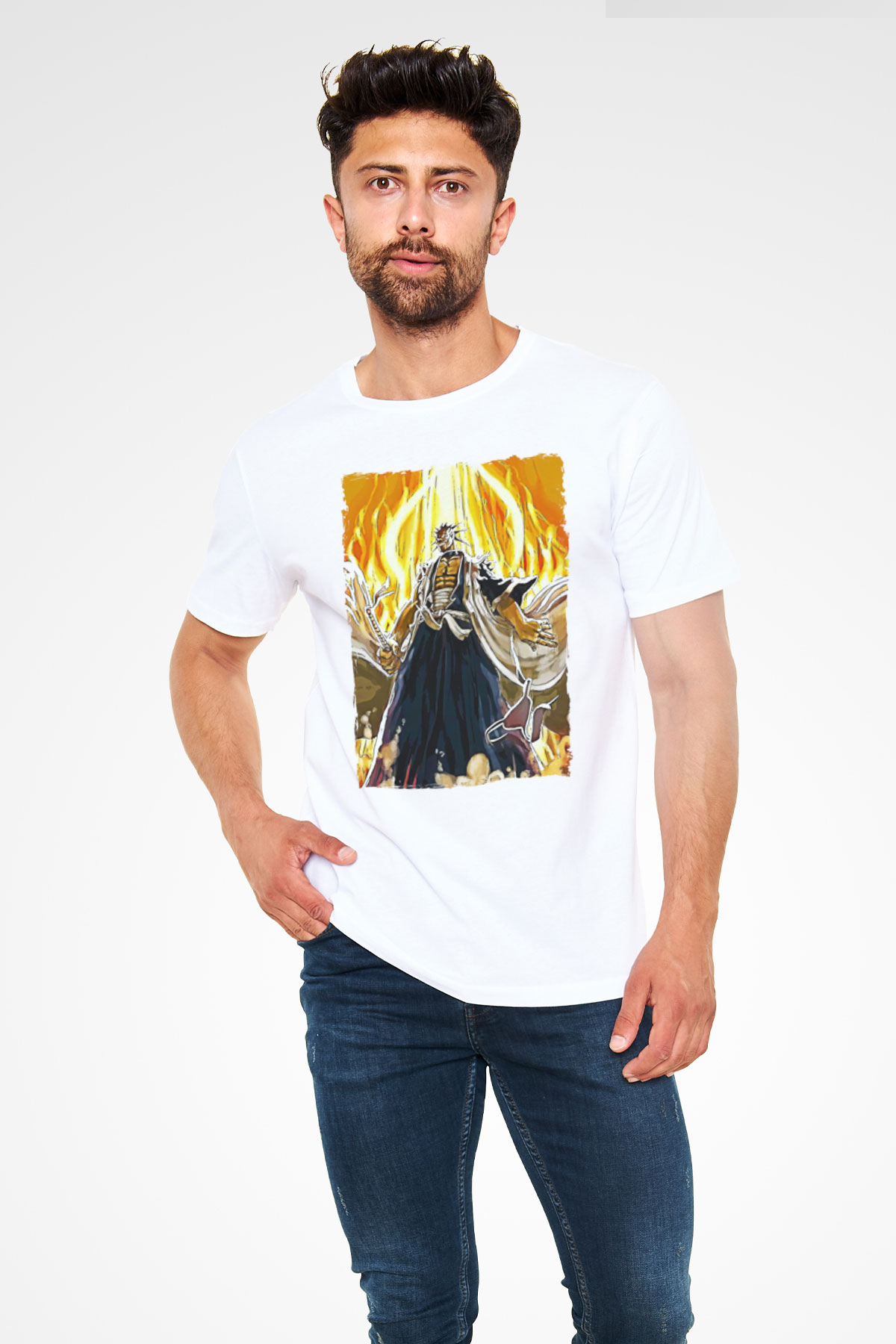 Bleach Unisex Baskılı Beyaz Tişört - Tshirt