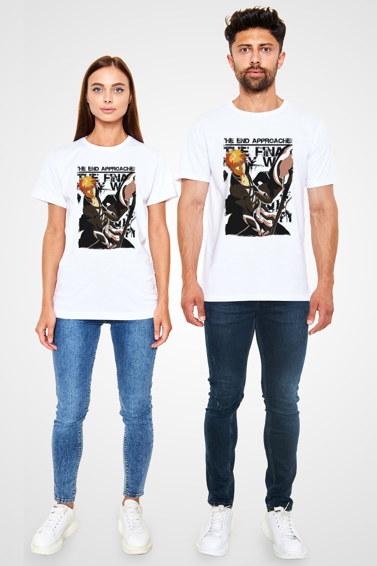 Bleach Unisex Baskılı Beyaz Tişört - Tshirt