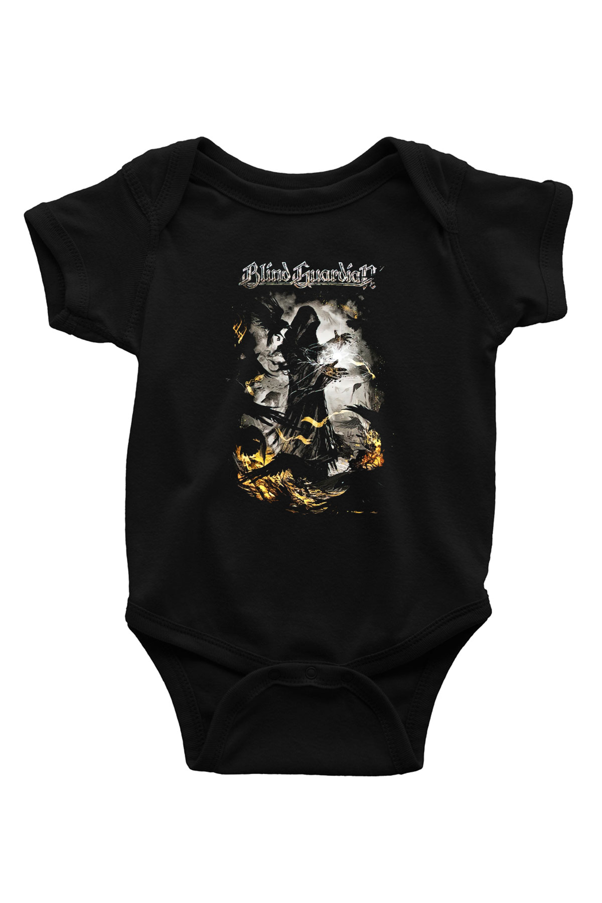 Blind Guardian Baskılı Siyah Bebek Body - Zıbın