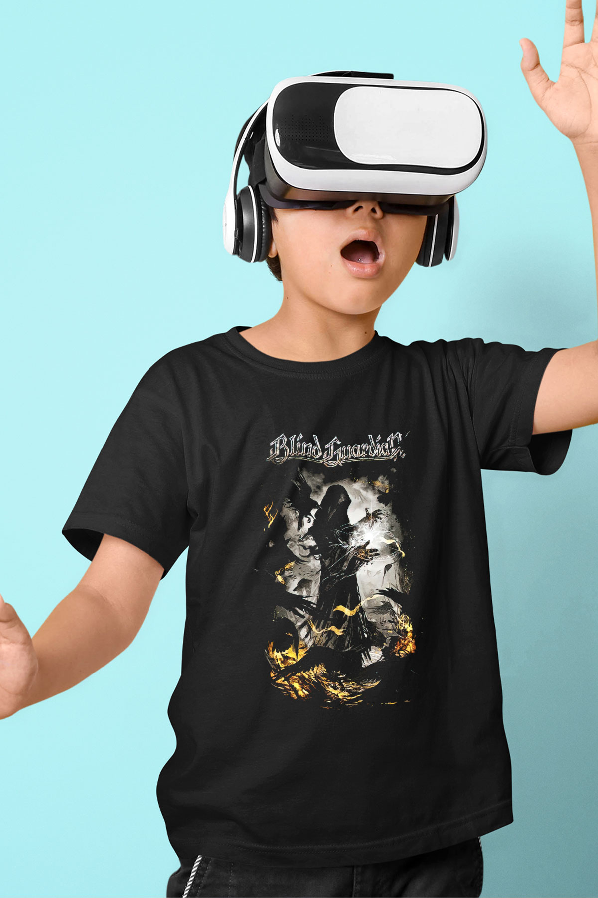 Blind Guardian Baskılı Siyah Unisex Çocuk Tişört