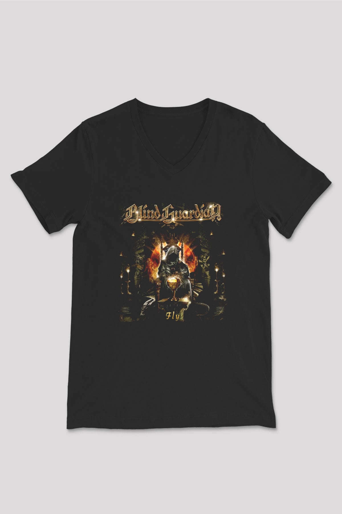 Blind Guardian Siyah Unisex V Yaka Tişört