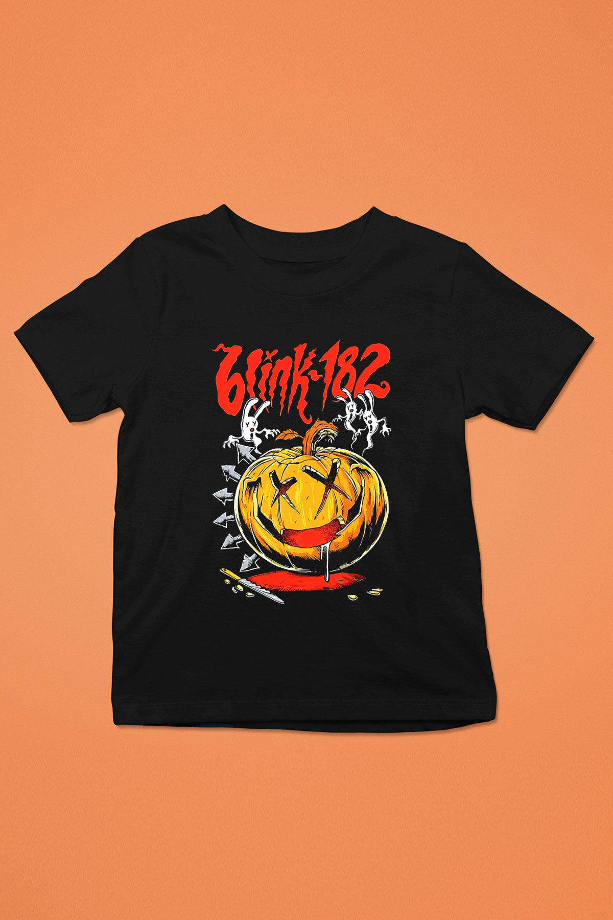 Blink 182 Baskılı Siyah Unisex Çocuk Tişört
