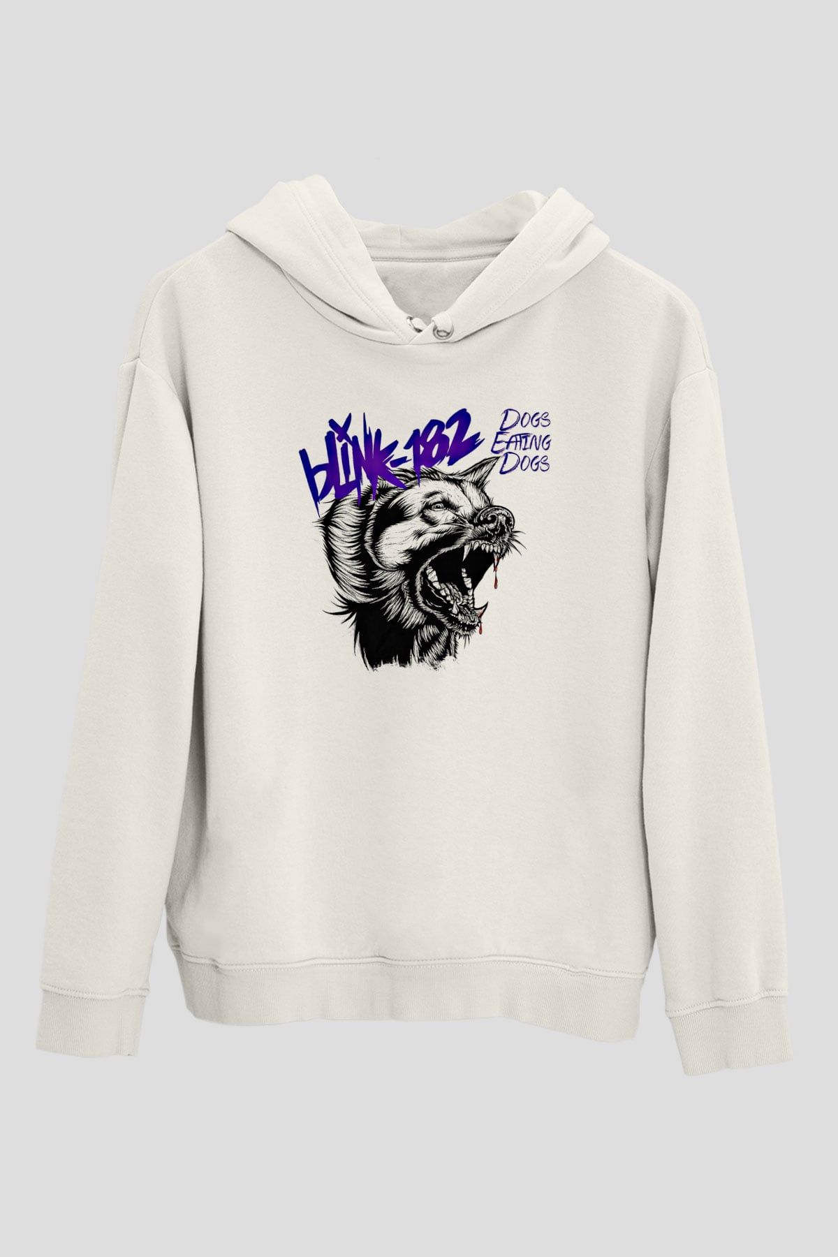 Blink-182 Baskılı Unisex Beyaz Hoodie