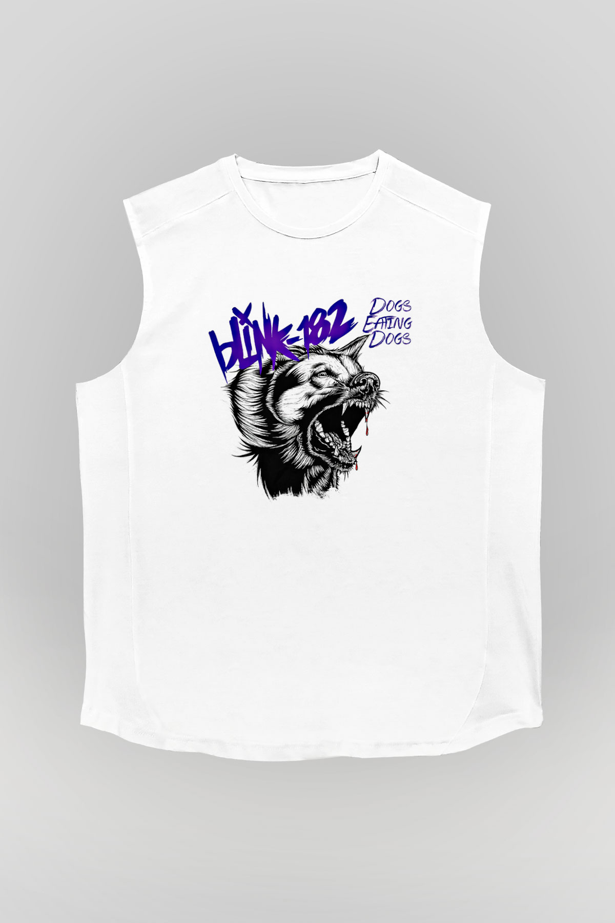 Blink-182 Baskılı Unisex Beyaz Kolsuz Tişört
