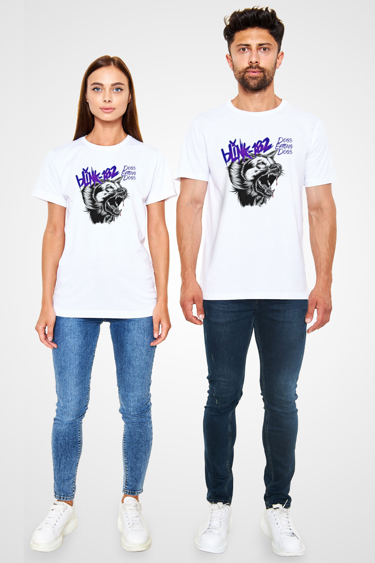 Blink-182 Baskılı Unisex Beyaz Tişört
