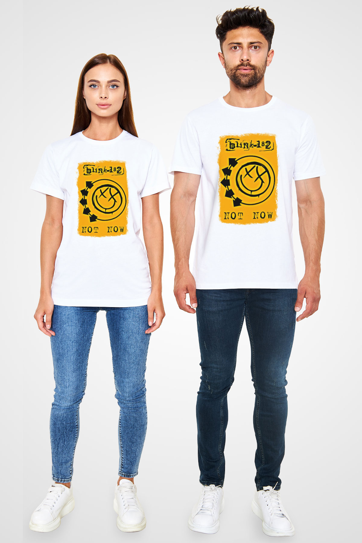 Blink-182 Baskılı Unisex Beyaz Tişört