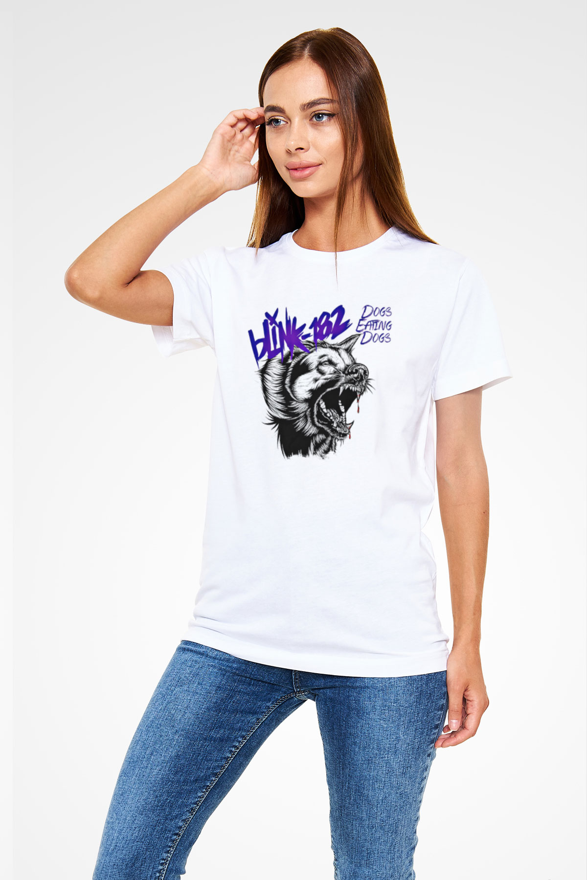 Blink-182 Baskılı Unisex Beyaz Tişört