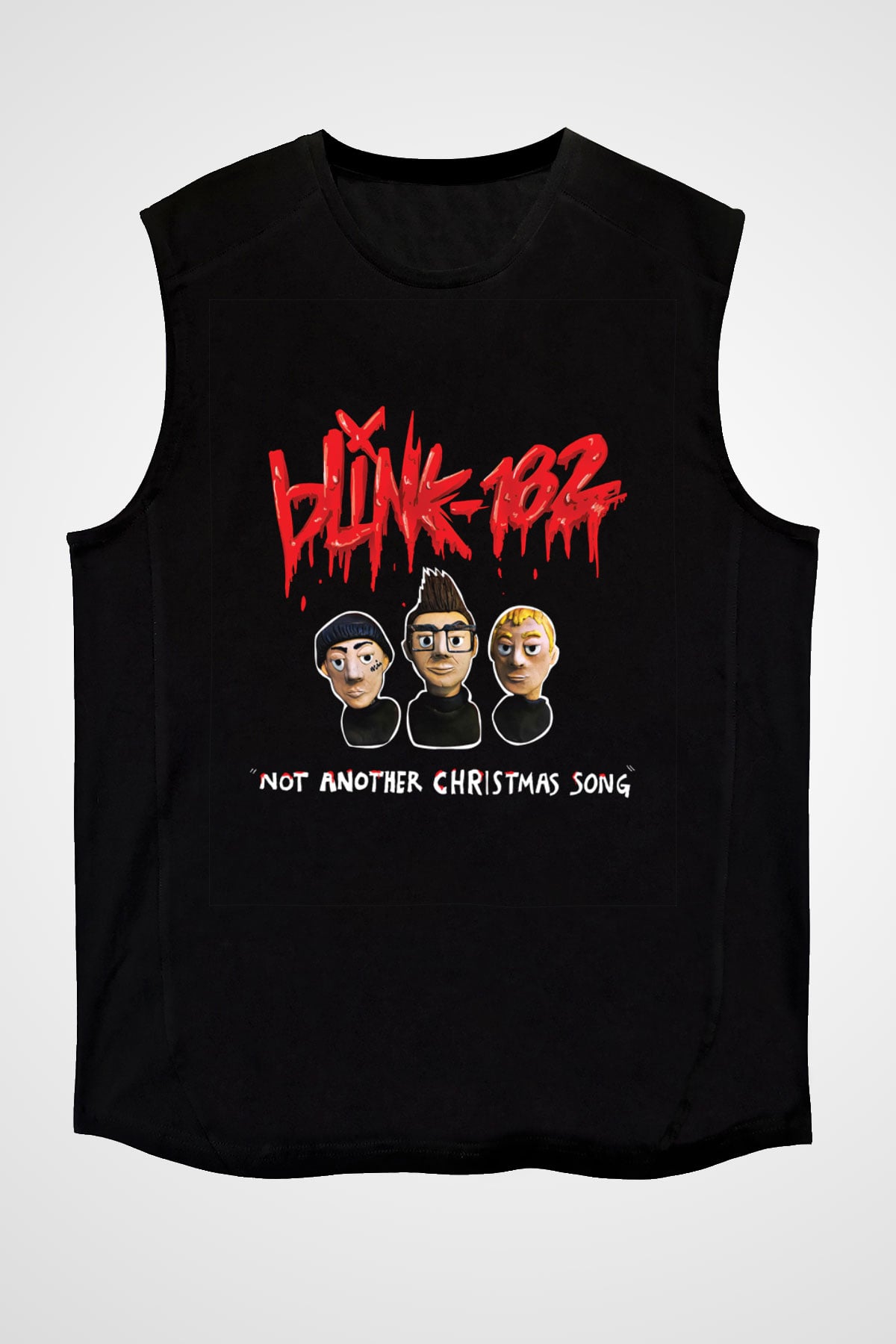Blink-182 Baskılı Unisex Siyah Kolsuz Tişört