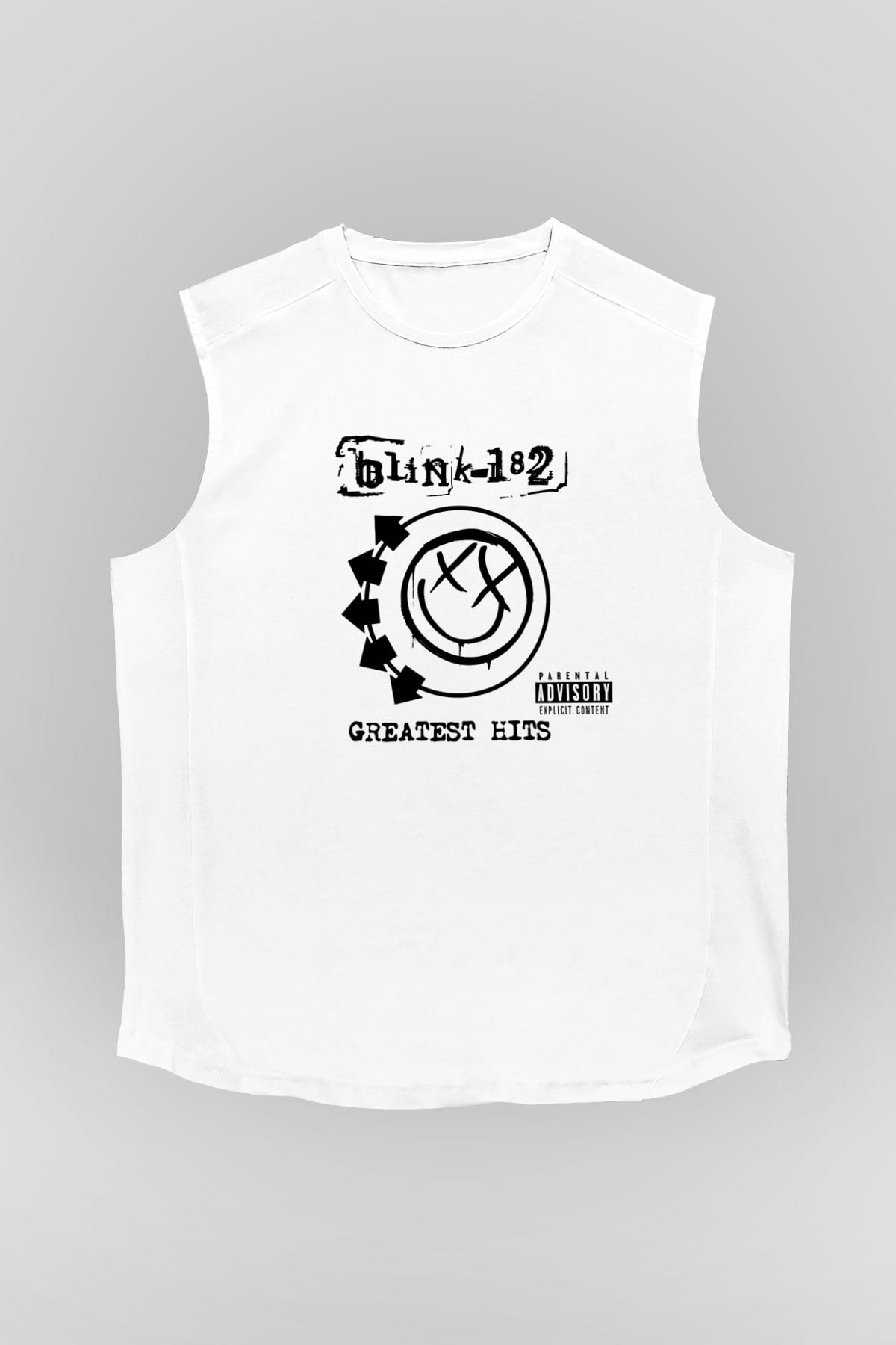 Blink 182 Beyaz Unisex Kolsuz Tişört