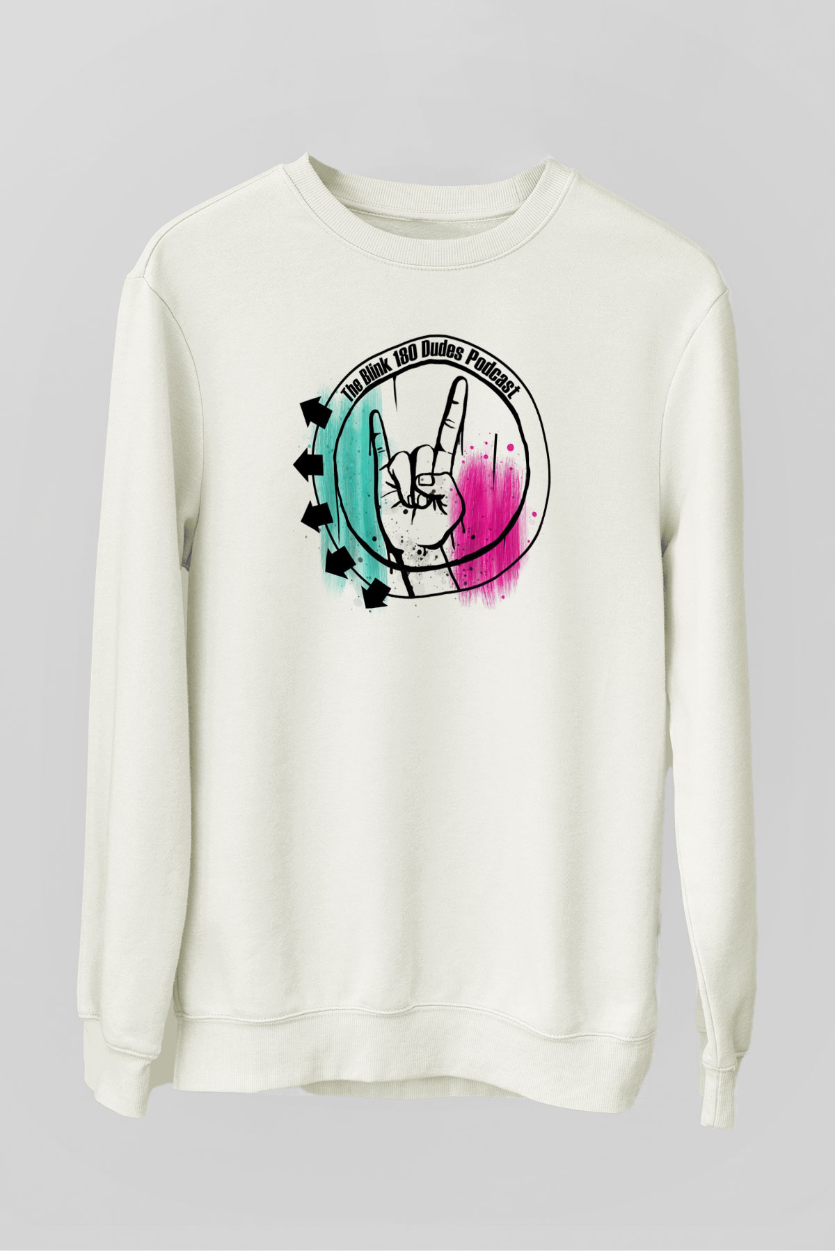 Blink 182 Beyaz Unisex Sweatshirt