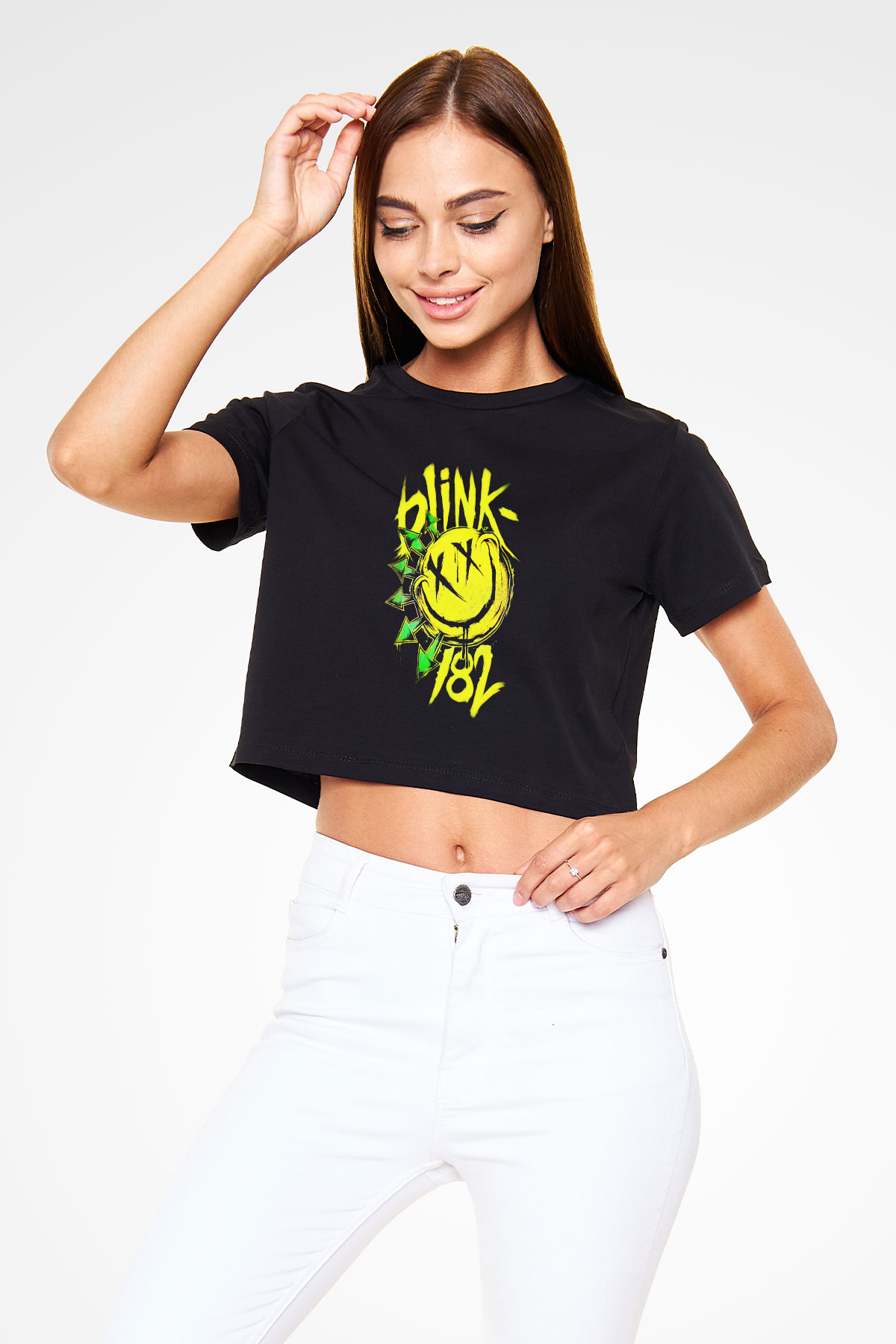 Blink 182 Siyah Crop Top Tişört