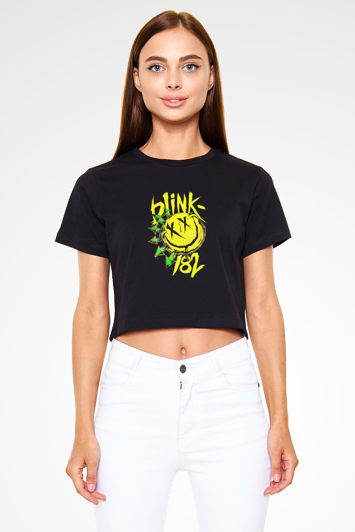 Blink 182 Siyah Crop Top Tişört