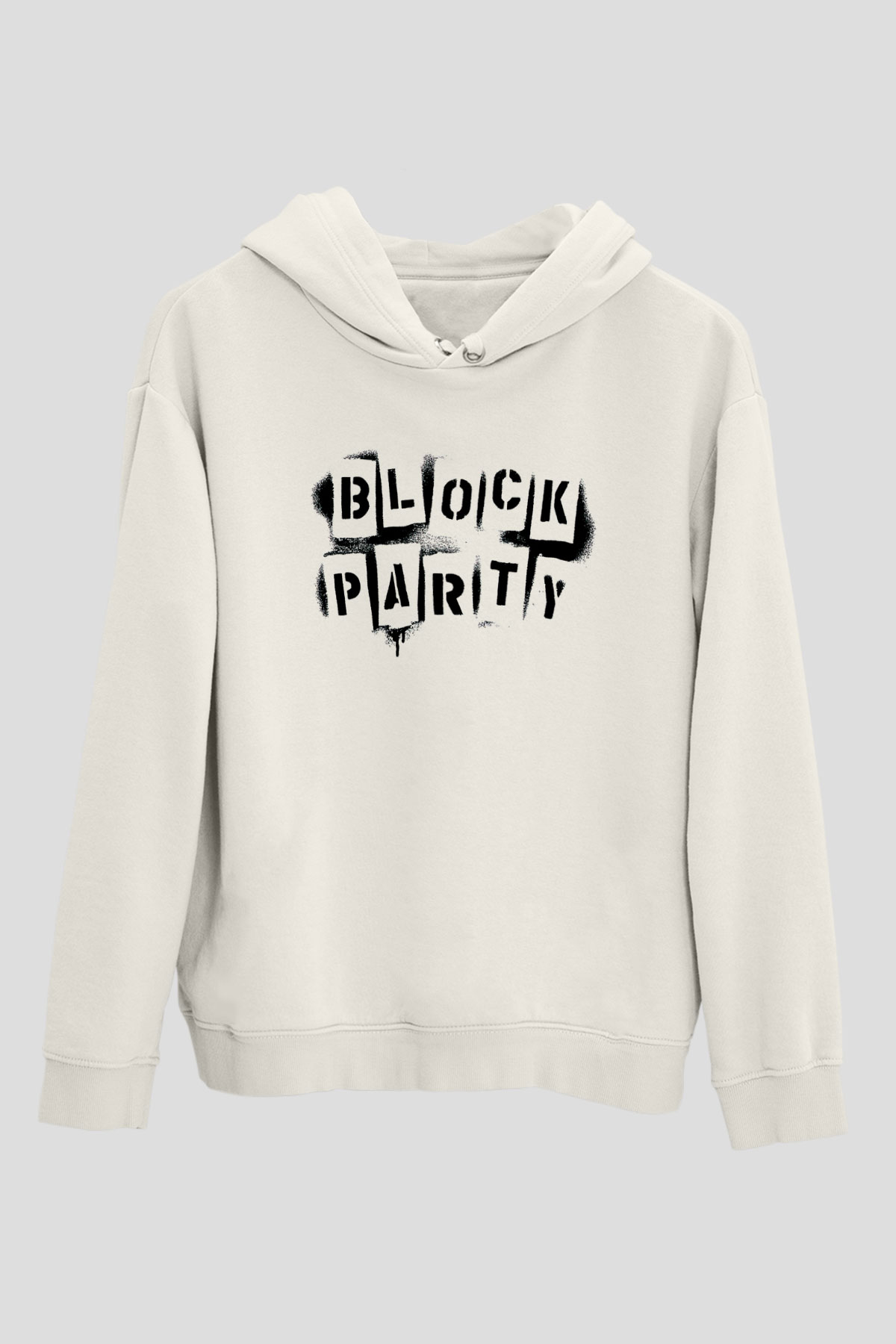 Bloc Party Beyaz Unisex Kapüşonlu Sweatshirt