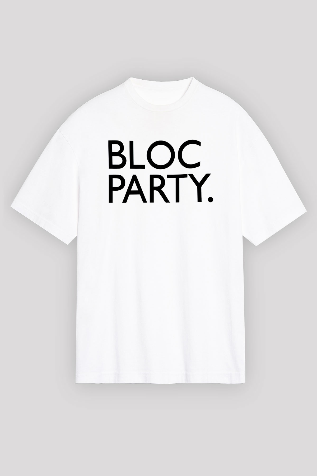 Bloc Party Beyaz Unisex Oversize Tişört T-Shirt