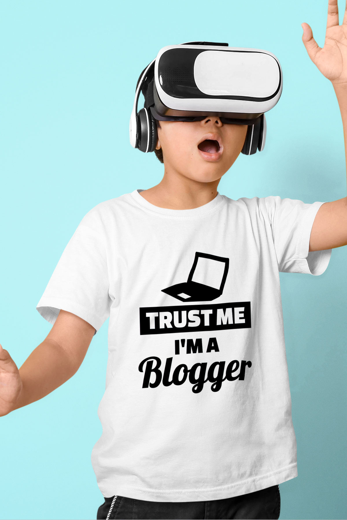 Blogger Beyaz Unisex Çocuk Tişört
