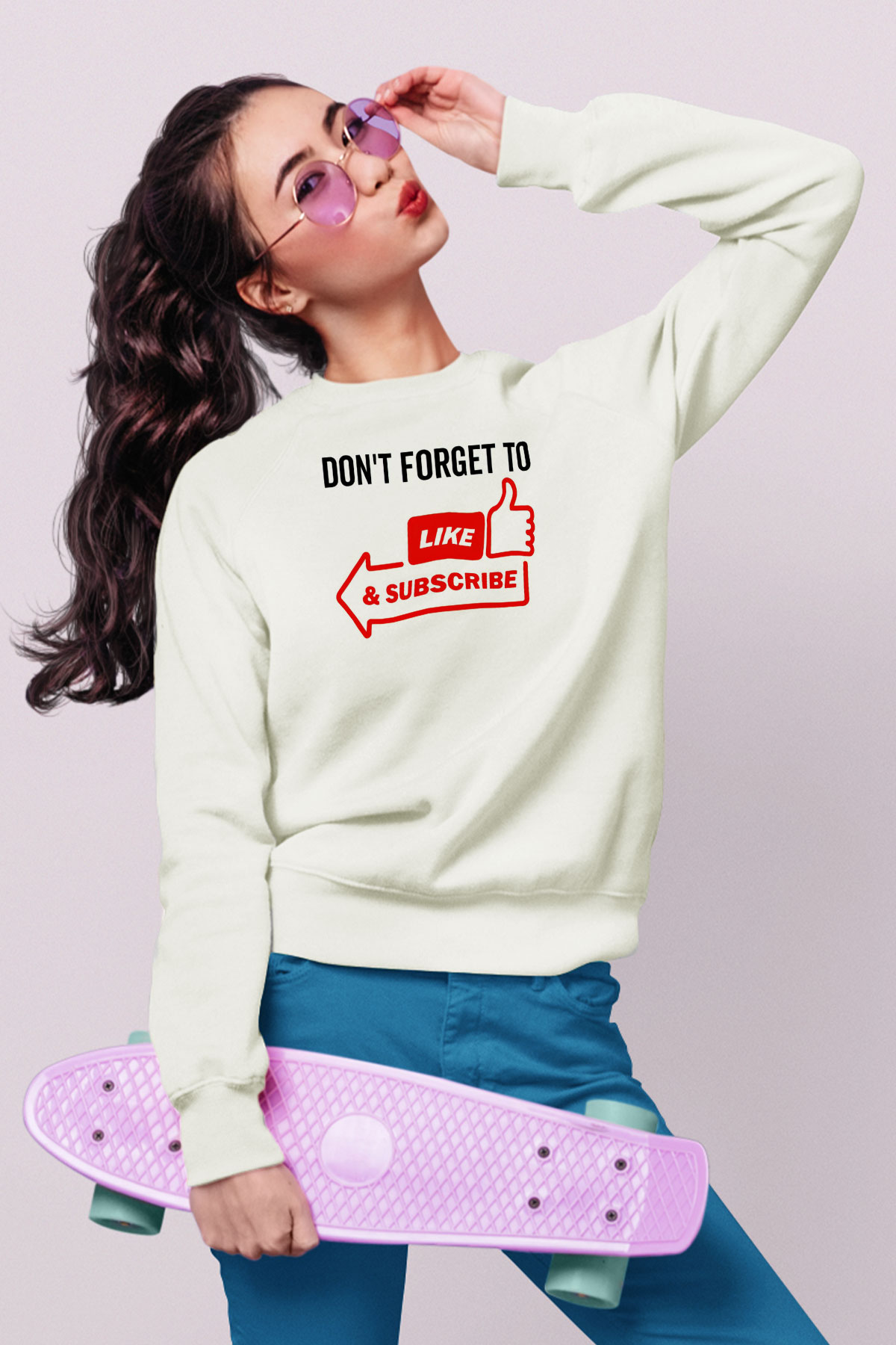 Blogger Beyaz Unisex Sweatshirt