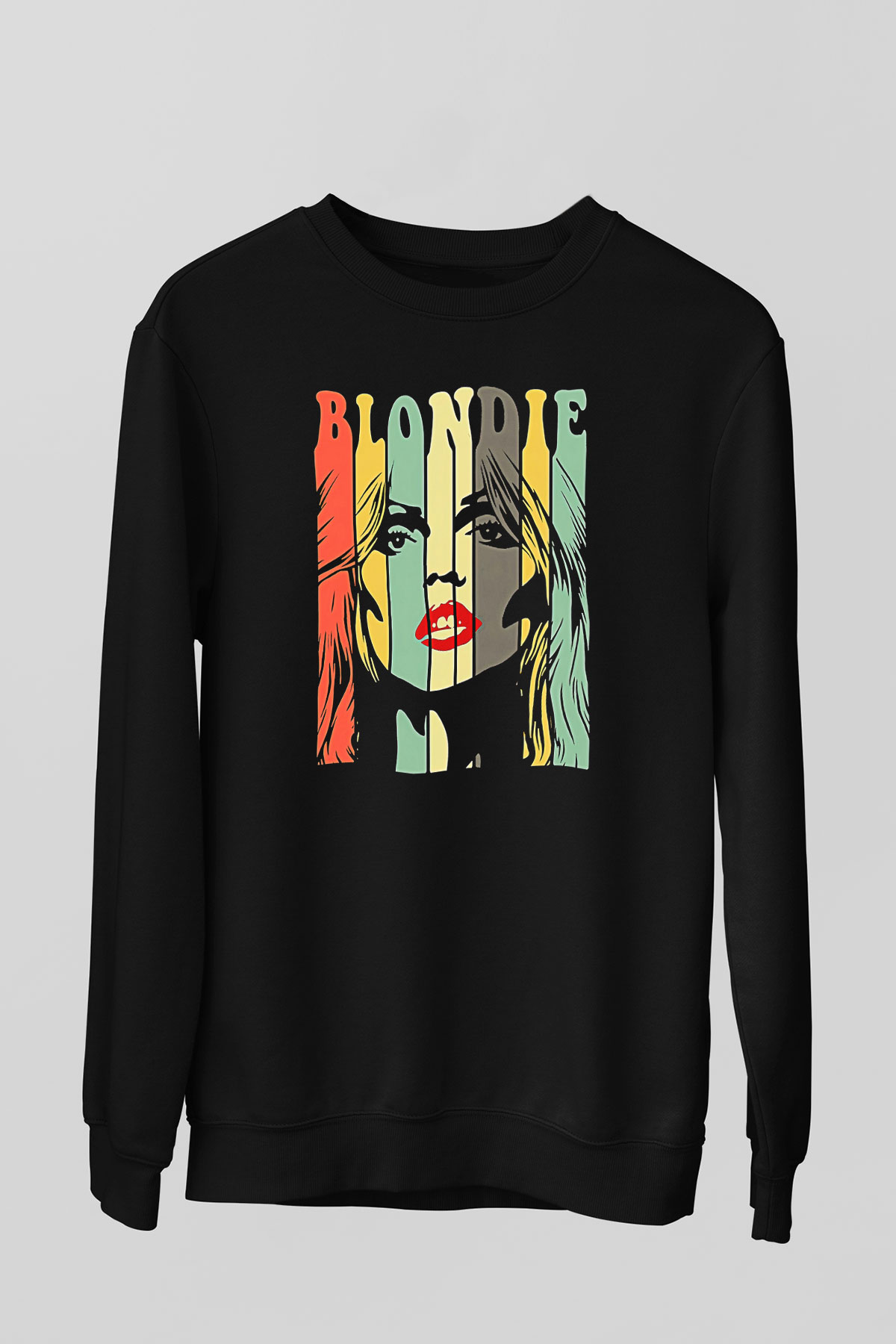 Blondie - Debbie Harry Baskılı Unisex Siyah Sweatshirt