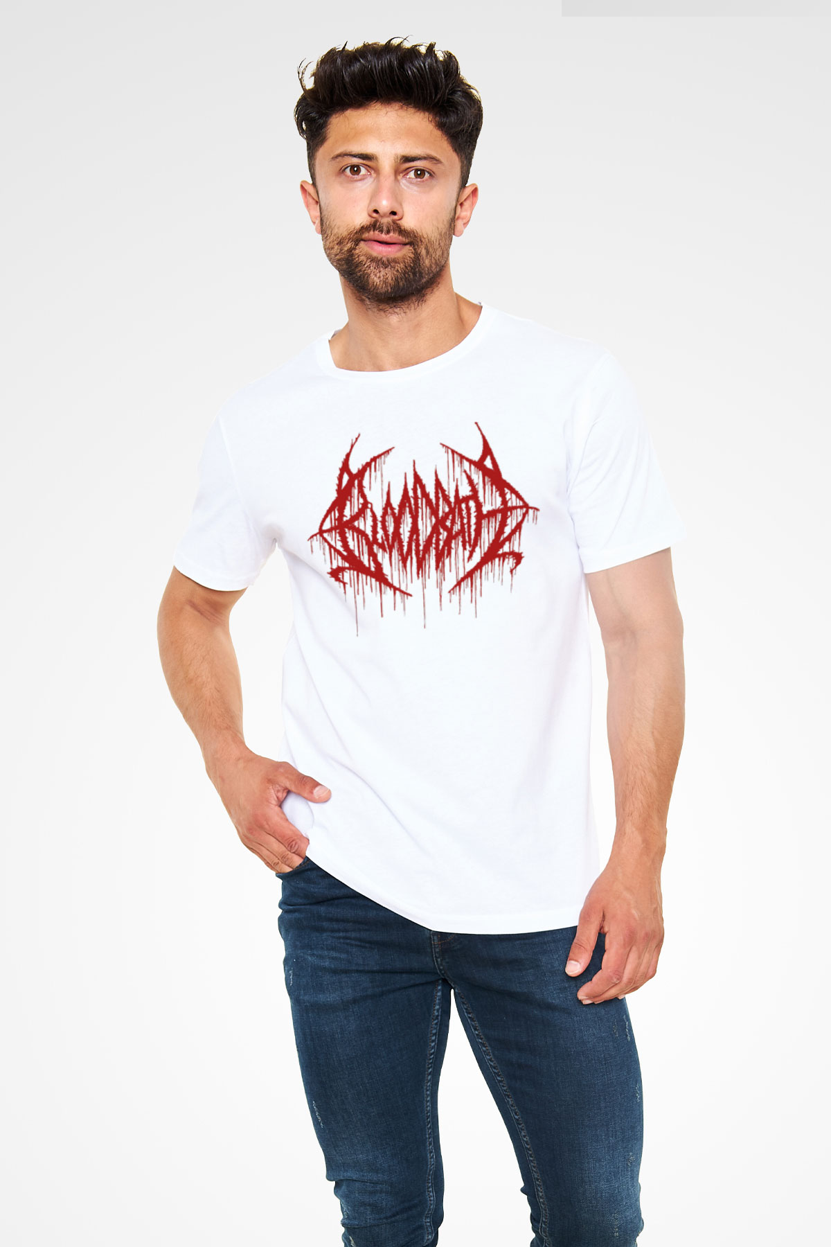 Bloodbath Beyaz Unisex Tişört T-Shirt - TişörtFabrikası