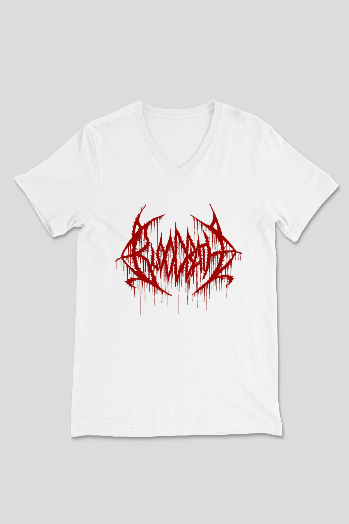 Bloodbath Beyaz Unisex V Yaka Tişört T-Shirt