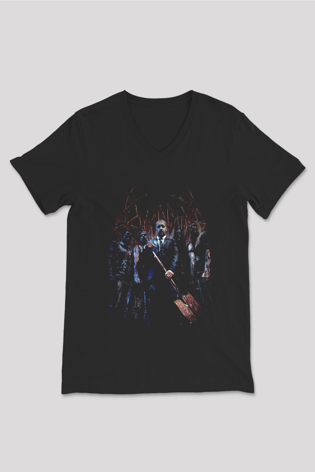 Bloodbath Siyah Unisex V Yaka Tişört