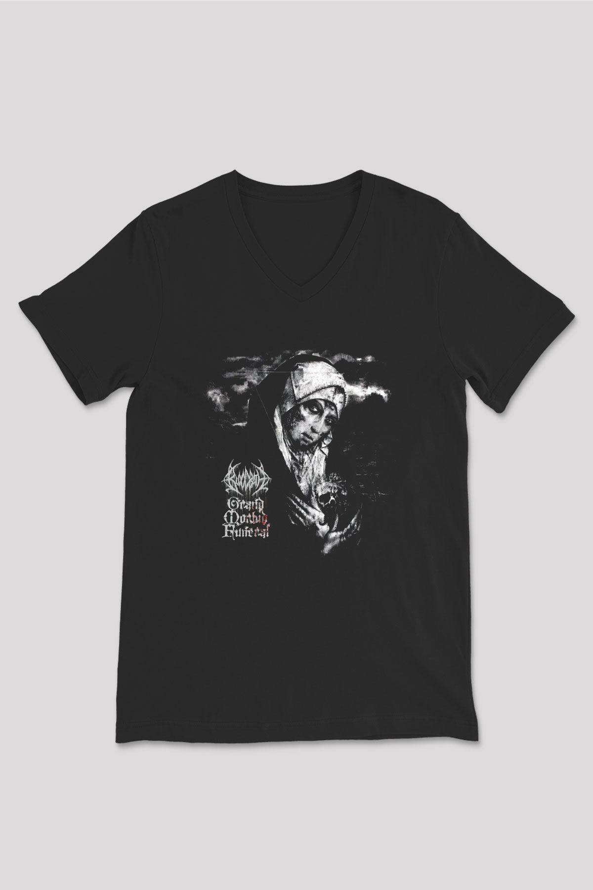 Bloodbath Siyah Unisex V Yaka Tişört T-Shirt
