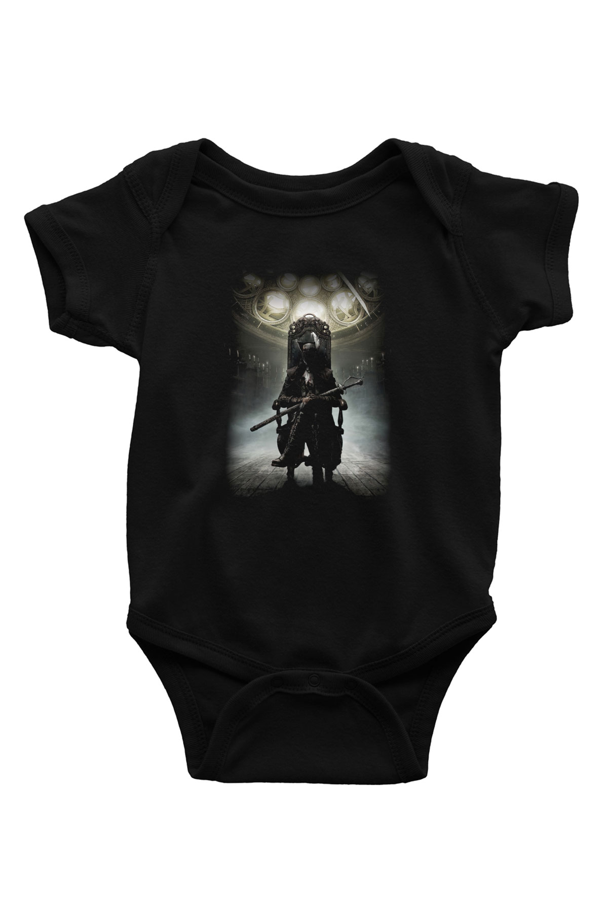 Bloodborne Baskılı Siyah Bebek Body - Zıbın