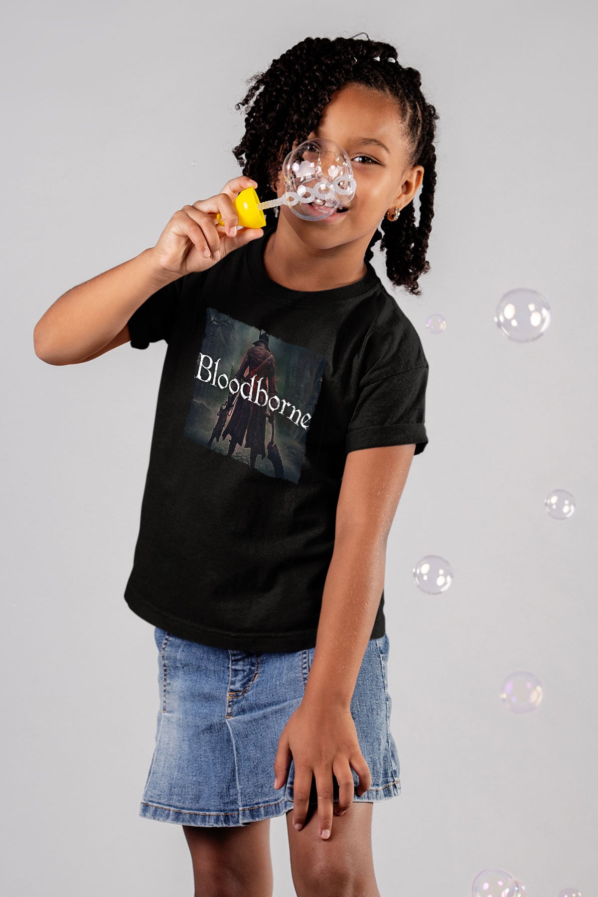 Bloodborne Siyah Unisex Çocuk Tişört