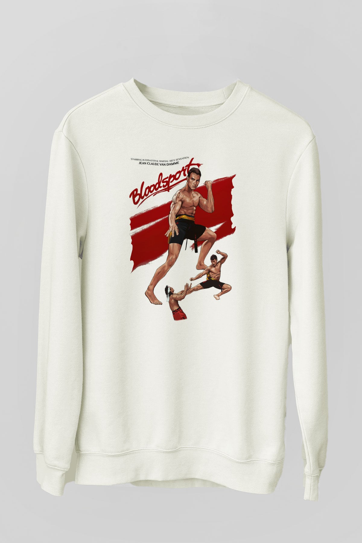Bloodsport Kan Sporu Beyaz Unisex Sweatshirt