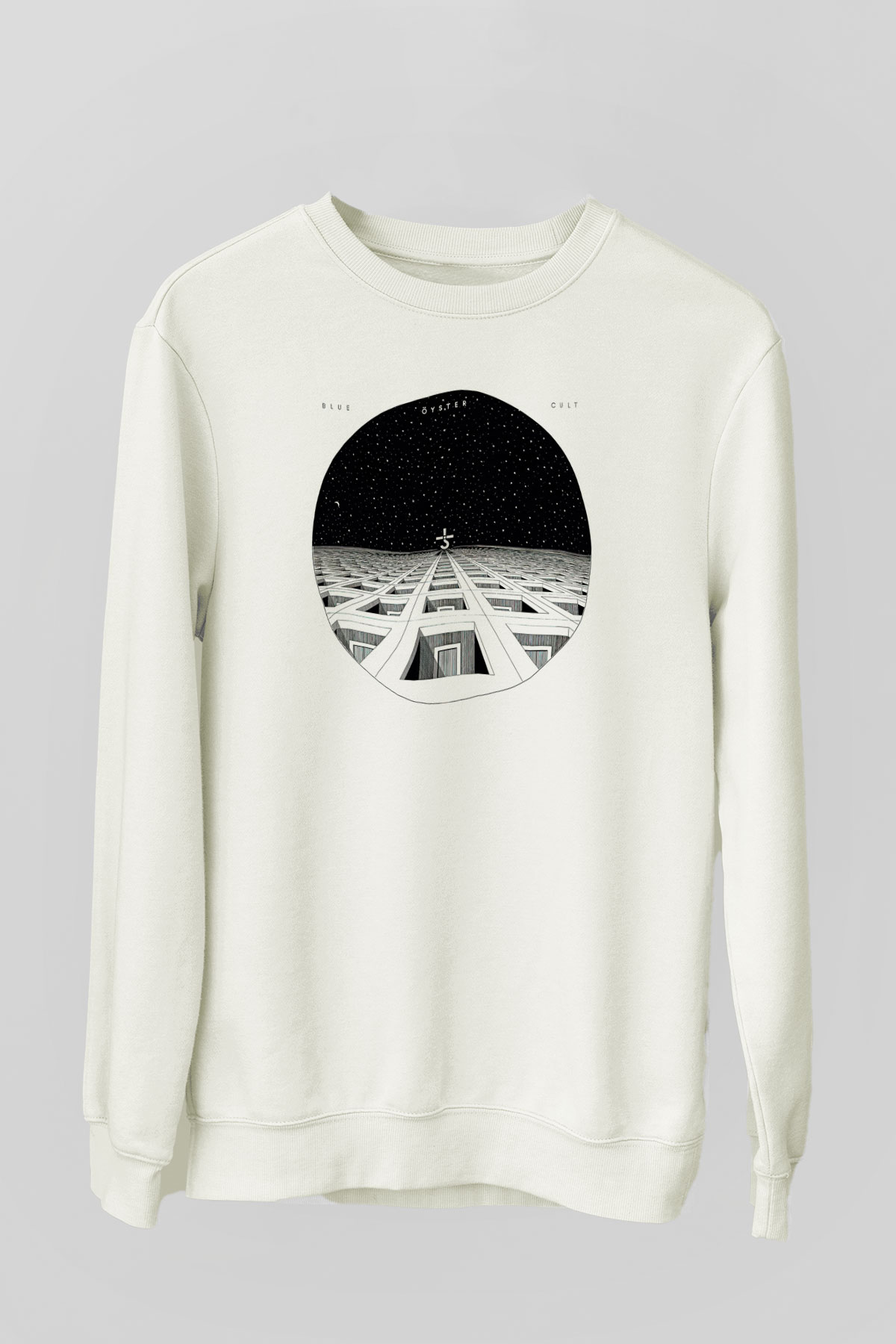 Blue Oyster Cult Baskılı Beyaz Unisex Sweatshirt