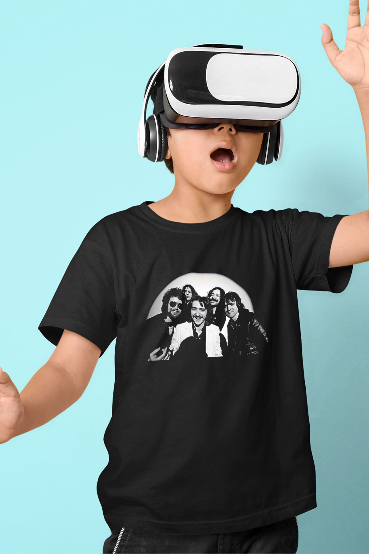 Blue Oyster Cult Baskılı Unisex Siyah Çocuk Tişört - Tshirt