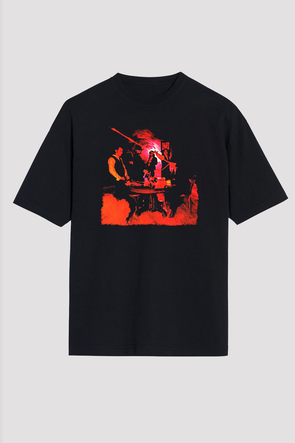 Blue Oyster Cult Baskılı Unisex Siyah Oversize Tişört - Tshirt