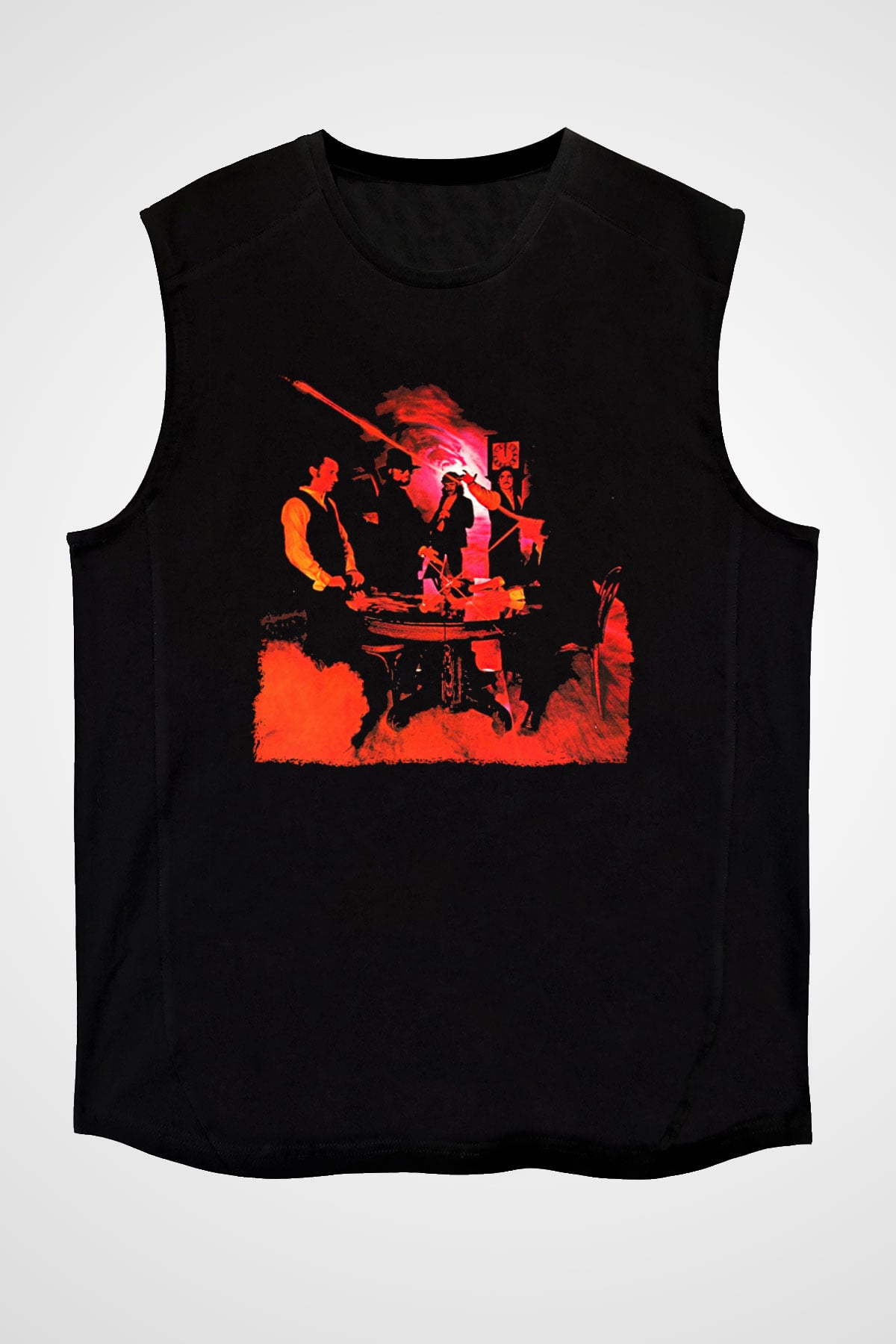 Blue Oyster Cult Baskılı Unisex Siyah Kolsuz Tişört - Tshirt