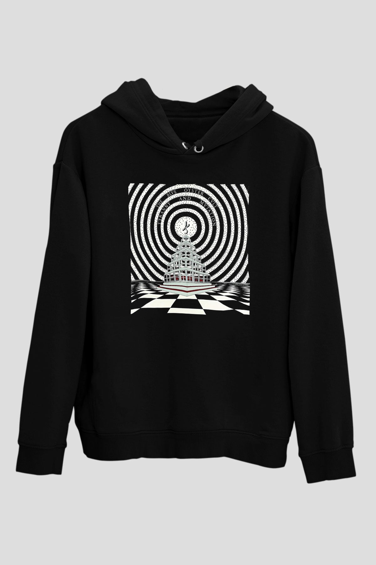 Blue Oyster Cult Baskılı Unisex Siyah Kapüşonlu Sweatshirt