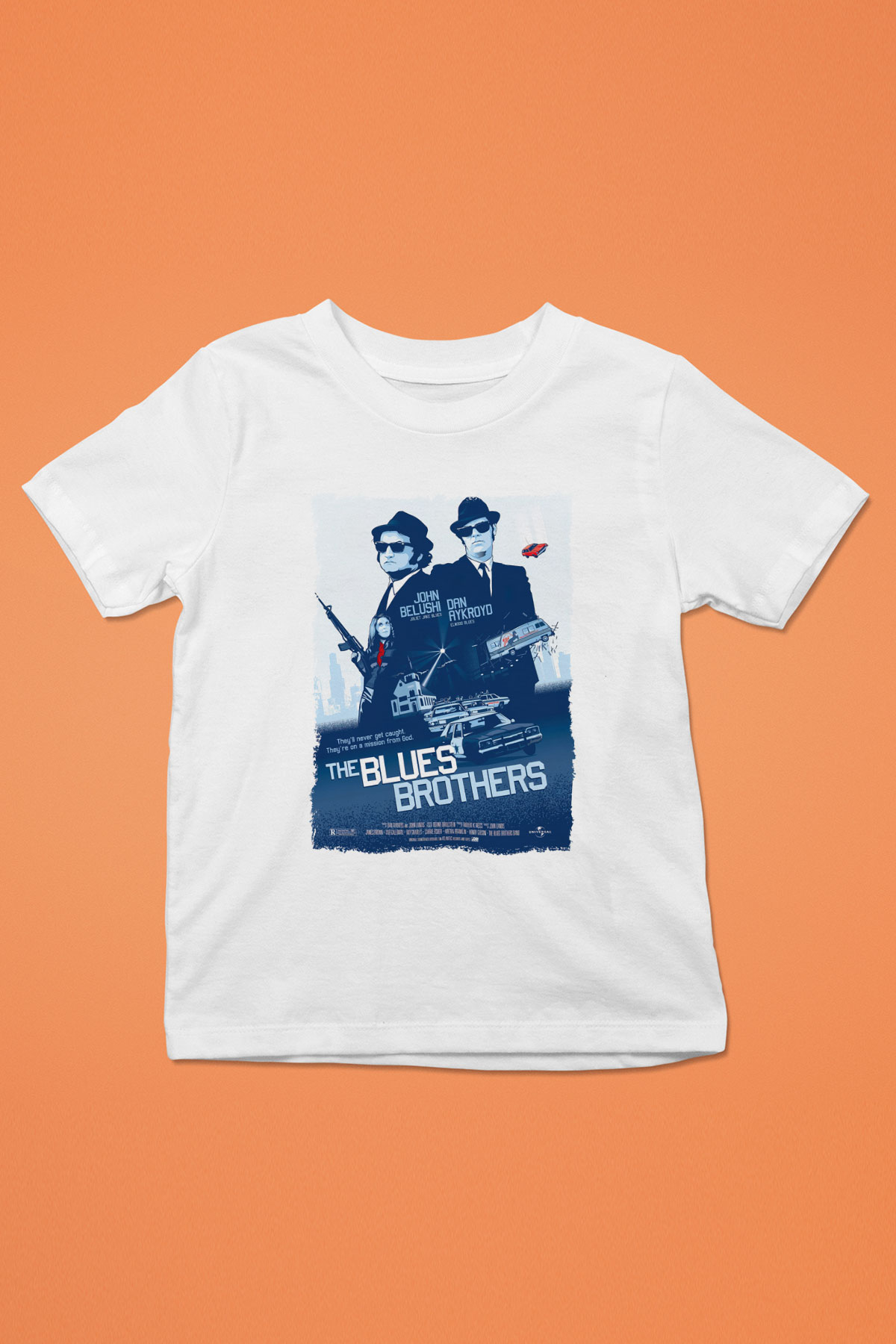 Blues Brothers Beyaz Unisex Çocuk Tişört