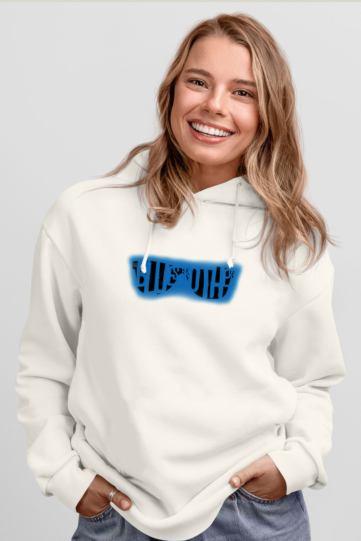 Blues Brothers Beyaz Unisex Hoodie