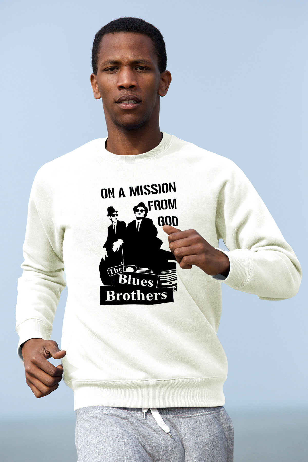 Blues Brothers Beyaz Unisex Sweatshirt