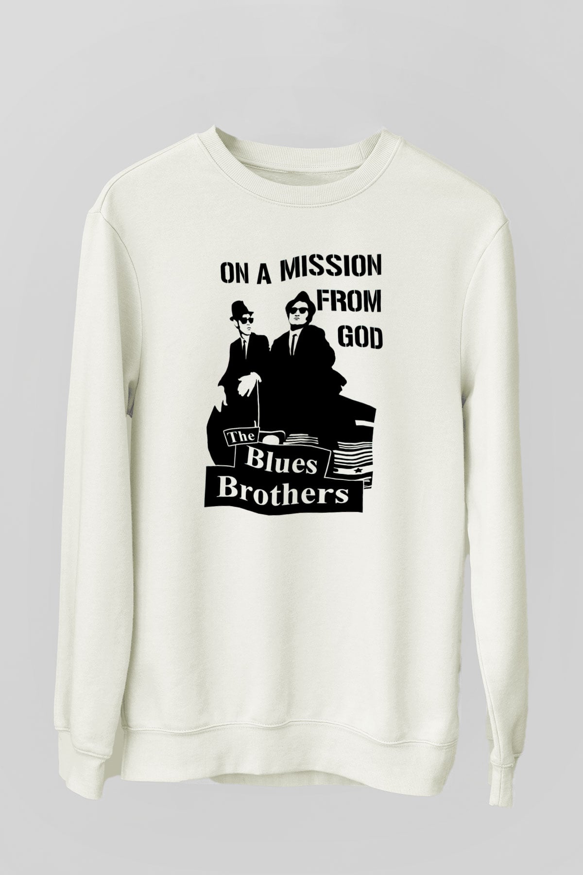 Blues Brothers Beyaz Unisex Sweatshirt