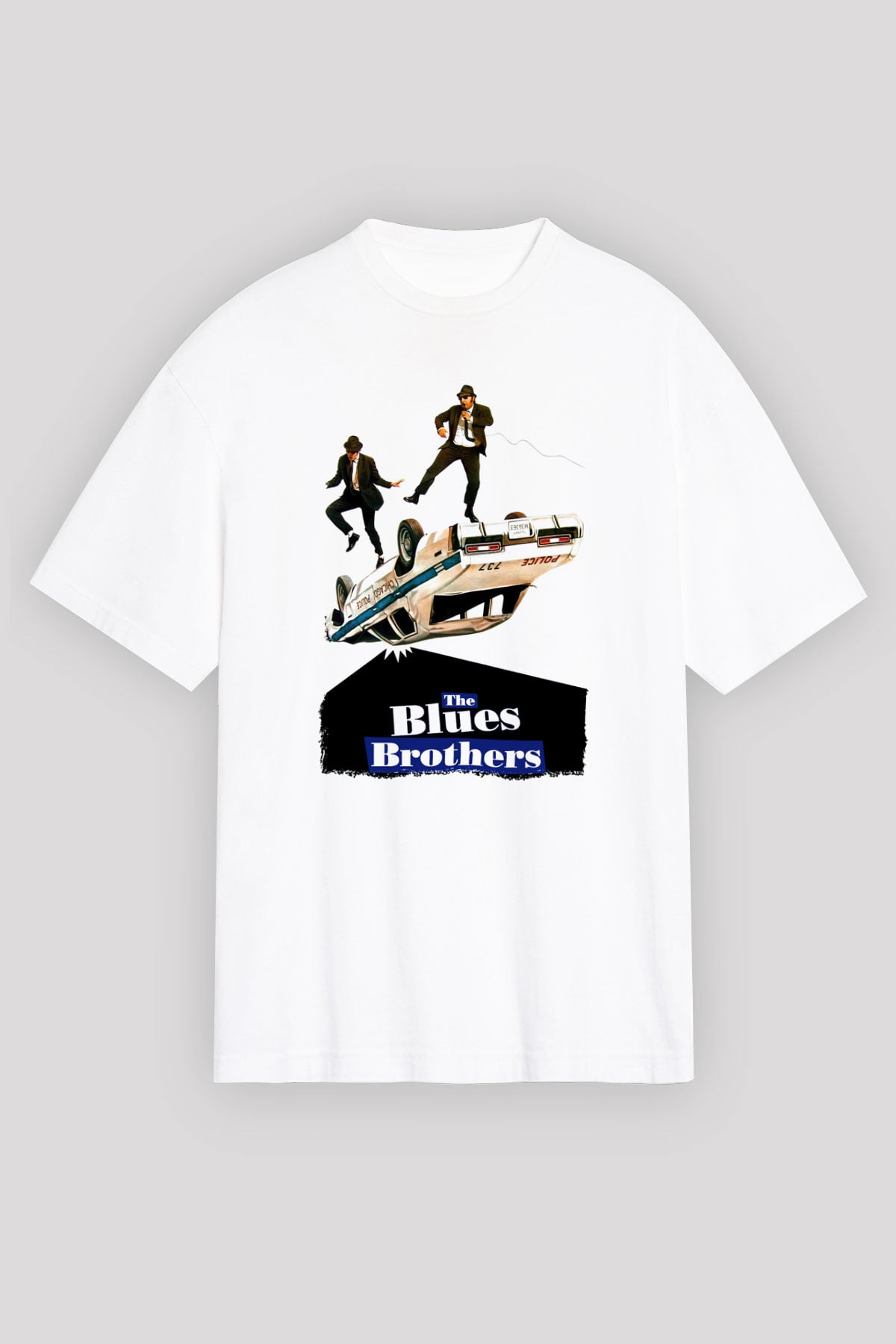 Blues Brothers Beyaz Oversize Tişört Oversize T-shirt