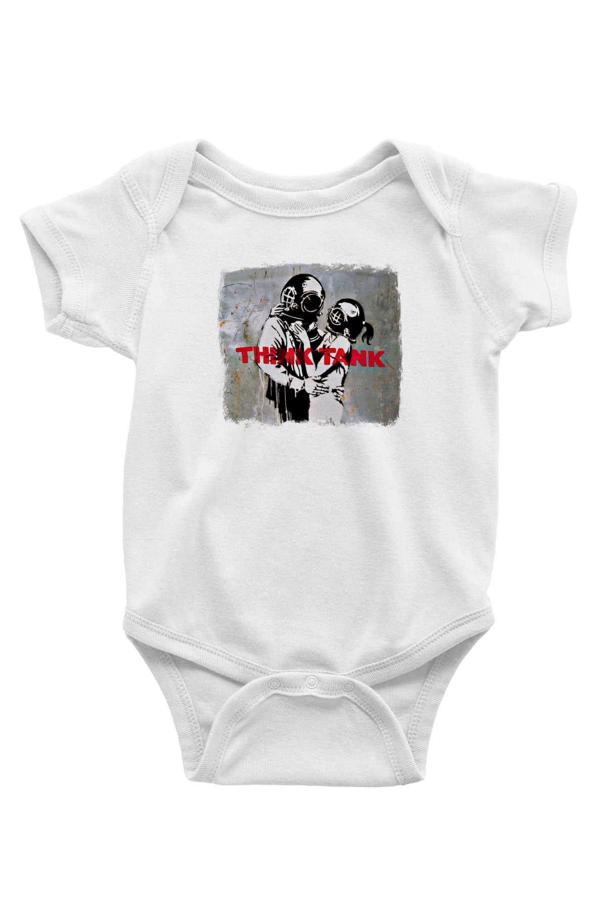 Blur Baskılı Unisex Beyaz Bebek Body - Zıbın