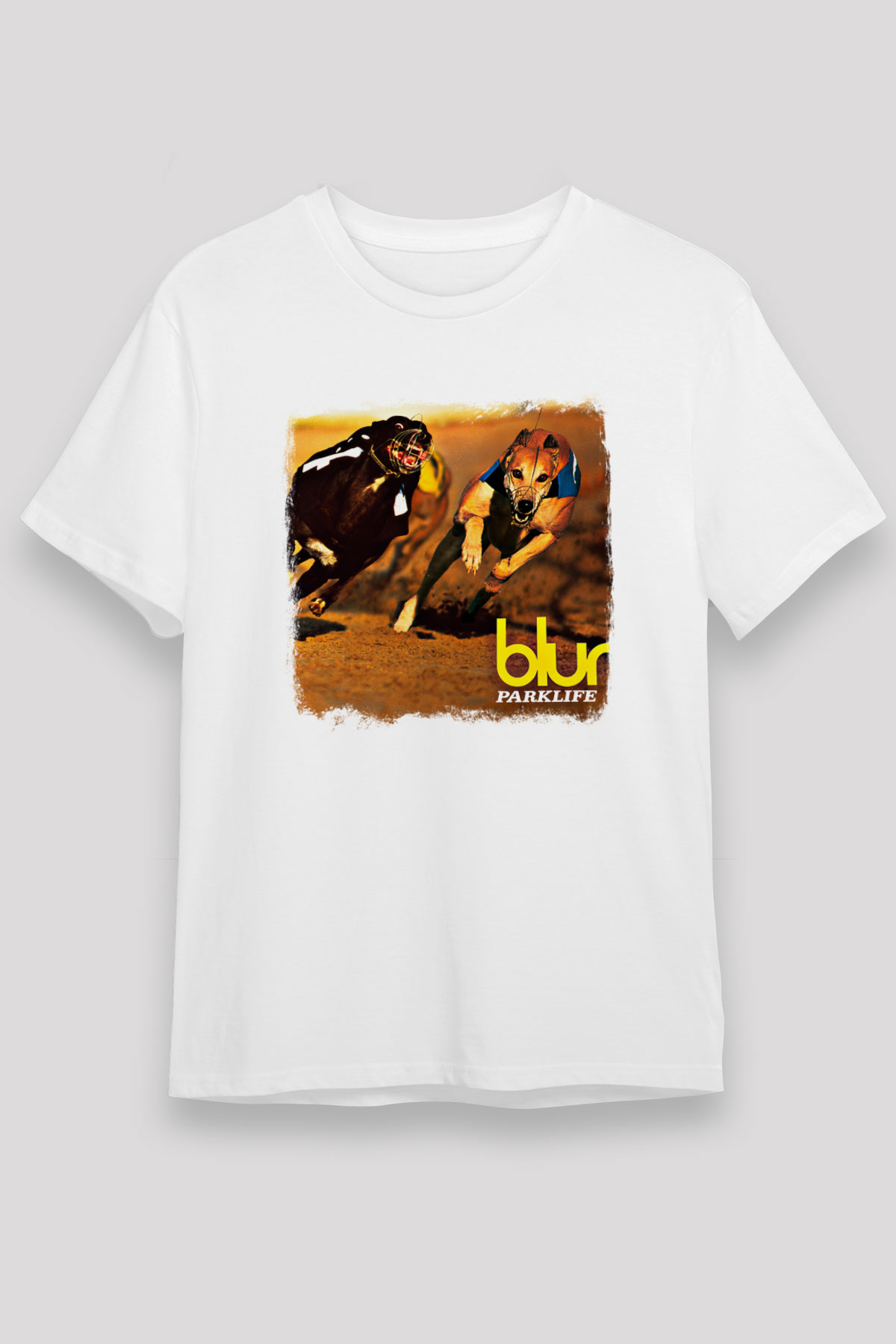 Blur Baskılı Unisex Beyaz Tişört