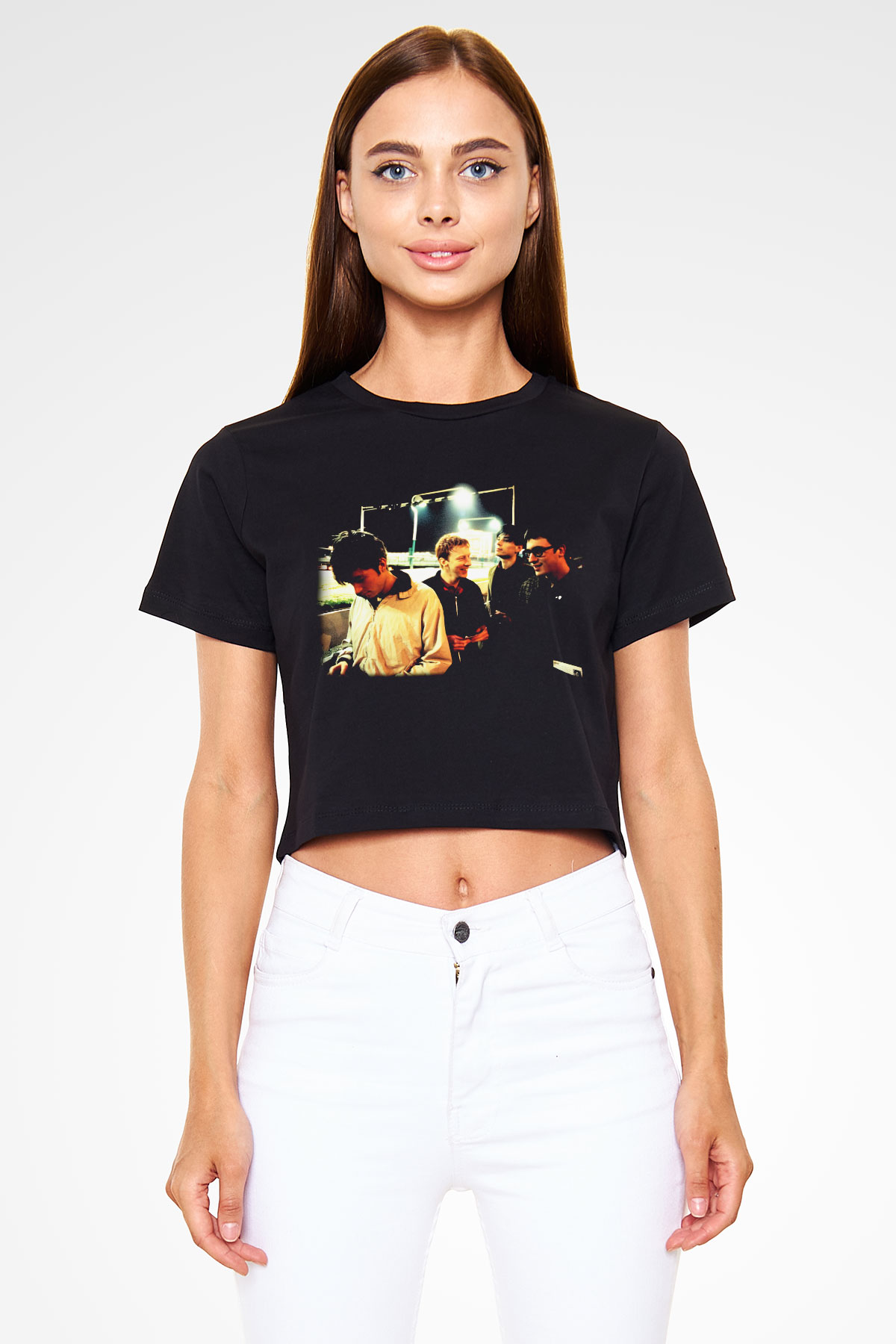 Blur Siyah Crop Top Tişört