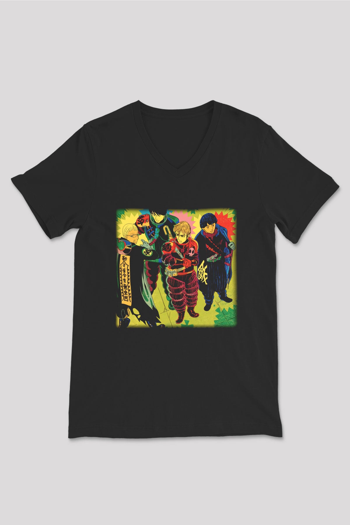 Blur Siyah Unisex V Yaka Tişört T-Shirt