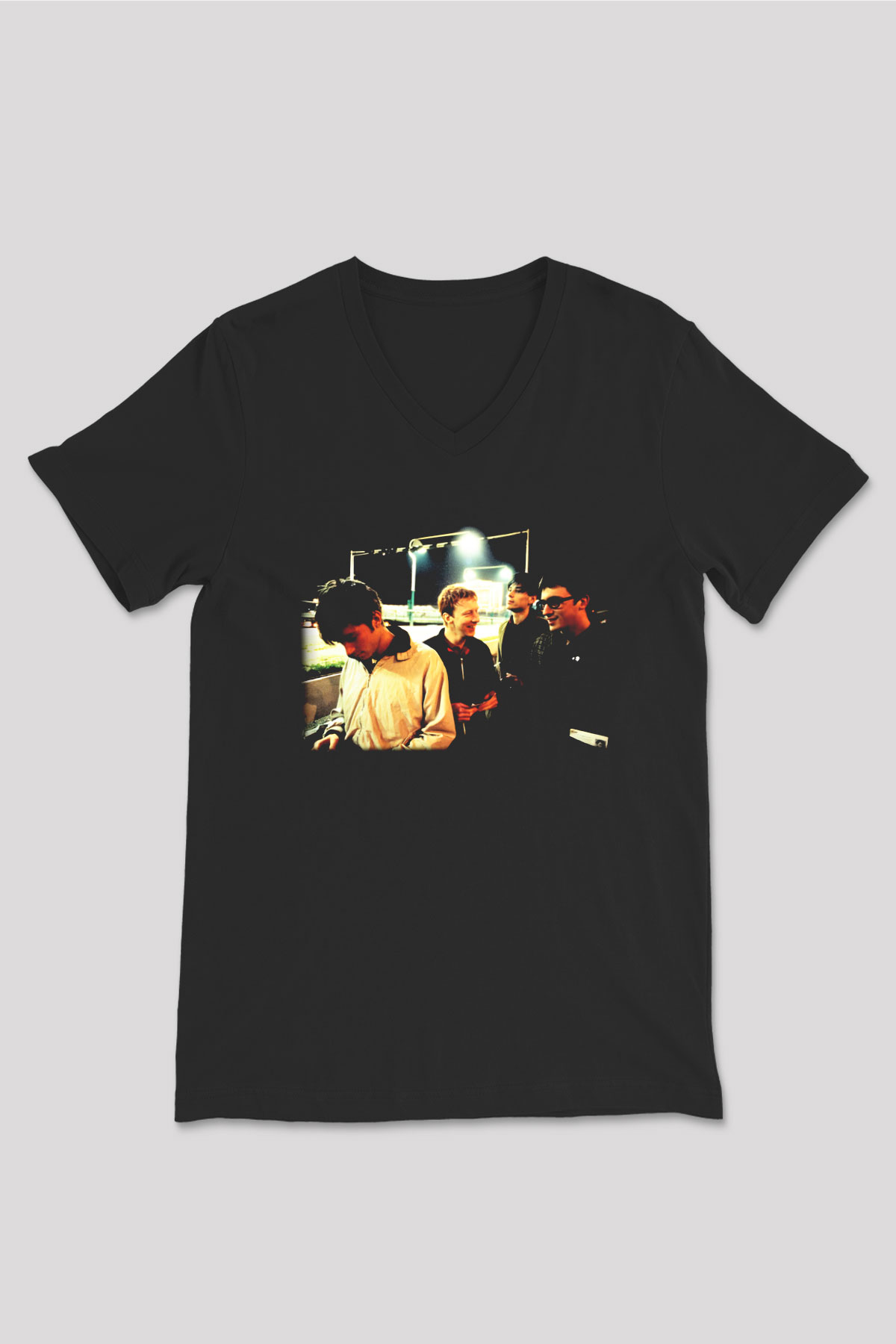 Blur Siyah Unisex V Yaka Tişört T-Shirt