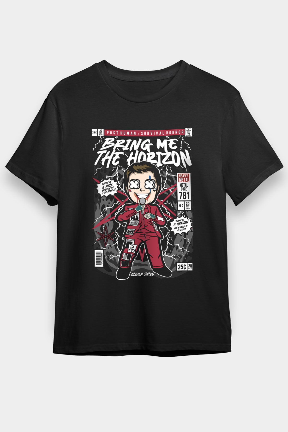 BMTH Baskılı Unisex Siyah Tişört