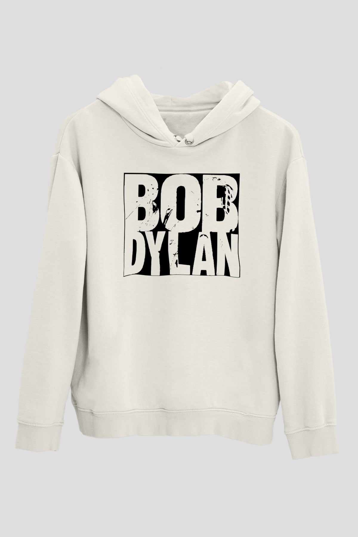 Bob Dylan Beyaz Unisex Kapşonlu Sweatshirt